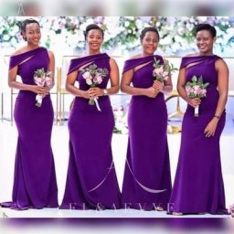 Robes de sirène en satin violet pour femmes robes de demoiselle d'honneur robe de soirée de