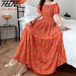 Robe florale bohème vintage pour femmes robe longue d'été vêtements de vacances de plage robe de