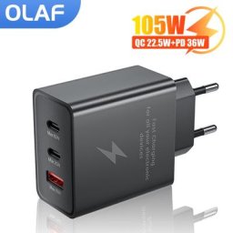 OlPG-Chargeur de téléphone à charge rapide 105W Max PD USB Type C 3ports USB iPhone 14 Xiaomi