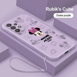 Coque de téléphone Disney Mickey Minnie étui à corde liquide pour Samsung Galaxy A73 A53 A54 A34