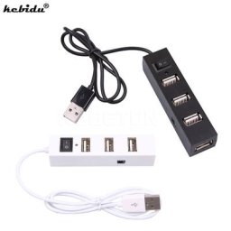 Kebidu-Mini hub USB 2.0 portable à 4 ports interrupteur marche/arrêt adaptateur répartiteur haute