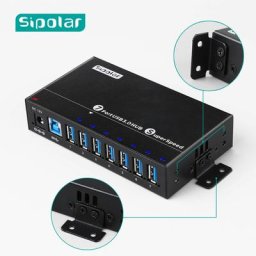 Sipolar A-173 mini métal 36W alimenté 7 ports USB 3.0 super vitesse hub avec développement