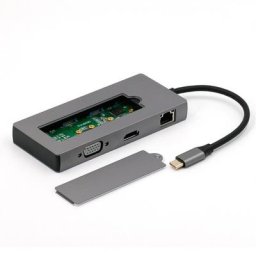 HUB de Type C Station d'accueil 8 en 1 SSD M.2 USB 2021 HDMI Rj45 PD rapide nouveau 3.0