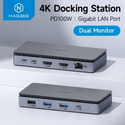 Hagibis-Station d'accueil USB C Type C Touriste 4K Compatible HDMI 100W PD USB 3.0 airies