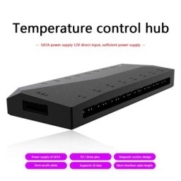 Contrôleur de ventilateur PWM Hub HA-02 ARGB alimenté par ID 8 voies 5V 3 broches 8 voies