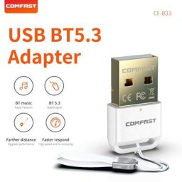COMFAST – adaptateur USB Bluetooth blanc Mini BT5.3 Dongle pour PC portable haut-parleur souris