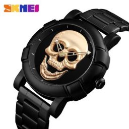 SKMEI – montres de Sport pour hommes Cool montre-bracelet de luxe avec tête de mort à Quartz