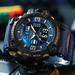 SMAEL-Montre numérique de luxe pour hommes affichage des touristes montre-bracelet de sport