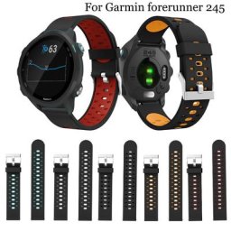 Bracelet de montre en silicone souple 20mm pour Garmin Forerunner 245/245M/Vivoactive 3 pour