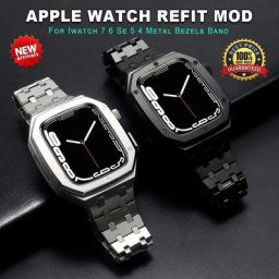 Kit de modification de boîtier de lunette pour Apple Watch bande en acier métallique pour iWatch 8