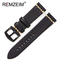 REMZEIM – bracelet de montre en cuir de vache véritable fait à la main Vintage 18mm 20mm 22mm