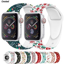 Bracelet de noël pour Apple watch en Silicone Sport 44mm 40mm 38mm 42mm pour iWatch série 3 4