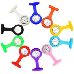 Montre d'infirmière en silicone avec batterie gratuite broche tunique mode mignon médecin