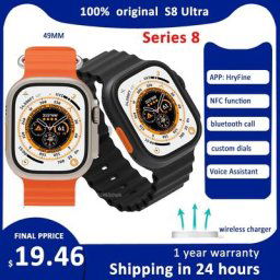Montre intelligente S8 Ultra pour homme écran Retina 2.02 "" série 8 chargement sans fil NDavid
