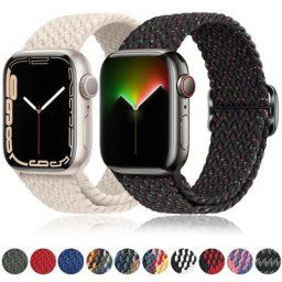 Bracelet à boucle tressée élastique pour Apple Watch bracelet pour iWatch Series 8 7 6 SE 5 4