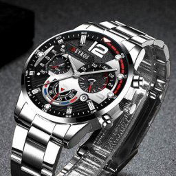 Montre-bracelet à quartz de luxe en acier inoxydable pour hommes horloge Shoous calendrier