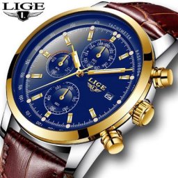 LIGE-Montre chronographe à quartz pour homme montres de luxe date automatique horloge en cuir