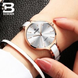 Montre en céramique pour femmes mouvement japonais Quartz étanche or Rose 2022