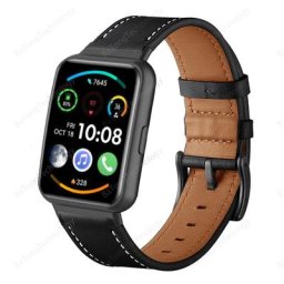 Bracelet en cuir véritable pour montre connectée Huawei Watch Fit 2 accessoires de remplacement