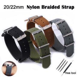 Bracelet de montre tressé en Nylon pour Samsung Galaxy Watch 3 4 universel pour Huawei Watch GT3