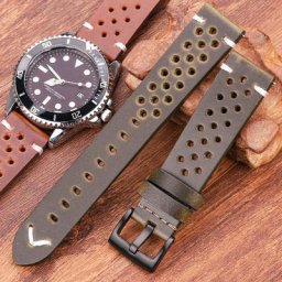 Bracelet de montre en cuir véritable fait à la main en cire de vache Vintage 4 couleurs 18mm