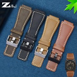 Bracelets de montre en cuir véritable pour hommes pour Bell & Ross B & R BR-01 et BR-03 Bracelet