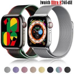 Bracelet magnétique pour Apple watch en acier inoxydable 45mm 44mm 42mm 38mm 40mm 41mm 45mm