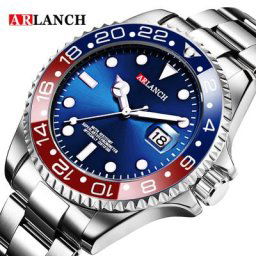 Montre classique à quartz pour hommes série de plongeurs acier inoxydable étanche calendrier