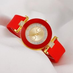 DQG-Montre-bracelet numérique à quartz pour hommes et femmes diamant en silicone rouge cadeau de