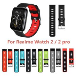 Bracelet de rechange en Silicone pour Realme Watch 2/2 Pro deux tons sport haute qualité