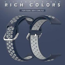Bracelet en Silicone pour montre connectée Fossil Gen 5 Carlyle/Gen 5 Julianna /Gen 5 Gar