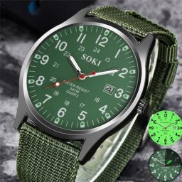 Montre-bracelet militaire à quartz pour homme horloge de luxe montres Glow in the Dark cadran