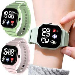 Montre numérique électronique LED pour garçons et filles montre-bracelet pour enfants horloge de