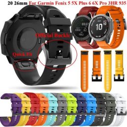 Bracelets de montre en Silicone 26 22mm pour Garmin Fenix 7 7X 6X 6 Pro 5X 5 3HR 935 dégagement