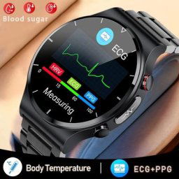 Montre connectée ECG + PPG pour hommes étanche IP68 avec mesure du taux de sucre dans le sang et