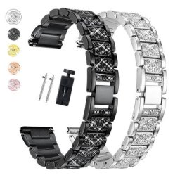 Bracelet diamant en acier inoxydable 20mm 22mm pour Samsung Galaxy watch 4 40 42mm en métal pour