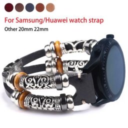 Bracelet de montre en cuir rétro fait à la main pour huawei Watch GT2 46mm GT 2 Pro/2e Samsung