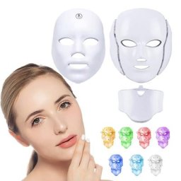 Masque facial sans fil à LED pour le soin de la peau lumière photonique 7 couleurs déformable
