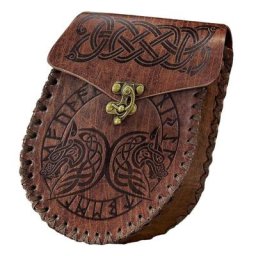 Poudres de Cuir Médiévales Sac Gaufré Nordique Renaissance Ceinture Viking Sac à Monnaie Vintage