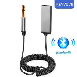 Keyvovo adaptateur Aux Bluetooth Dongle USB vers Jack 3.5mm Audio de voiture Aux Bluetooth 5.0 Kit