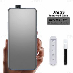 Protecteur d'écran UV à couverture complète Film en verre trempé mat pour OnePlus 7T Pro