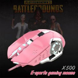 Gamer Wired X500 3200DPI Mice Gaming Mechanical for PUBG Girl Bright Mouse Mouse For Gamer PC