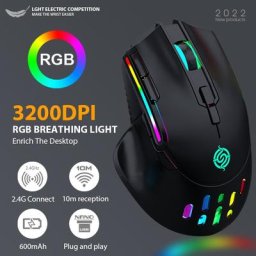 Souris de jeu en accent d'abeille sans fil souris d'ordinateur de bureau silencieuse RVB