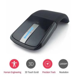 Souris sans fil pliable 2.4 mesurz périphérique tactile mince ergonomique pour ordinateur de