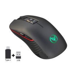 Souris de jeu sans fil 2.4GHz Rechargeable 3600DPI réglable USB type-c silencieuse pour