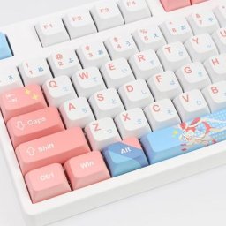 KBDiy-Capuchons roses pour clavier de jeu mécanique personnalisé touches PBT anime japonais