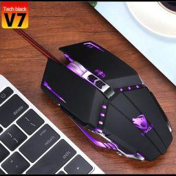 CARPRIE – souris optique de jeu V7 3200DPI filaire colorée électronique USB pour PC et