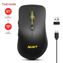 Double Modes Bluetooth sans fil réglables 5.1 go 2400DPI 2.4 jeux portables accessoires de