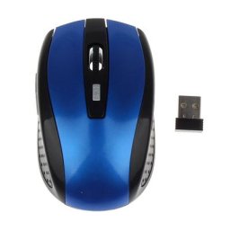 Souris optique sans fil 2.4G Portable ergonomique silencieuse accessoires pour PC Portable bleu