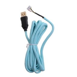 Câble de souris universel tressé en nylon durable transfert rapide de données bleu